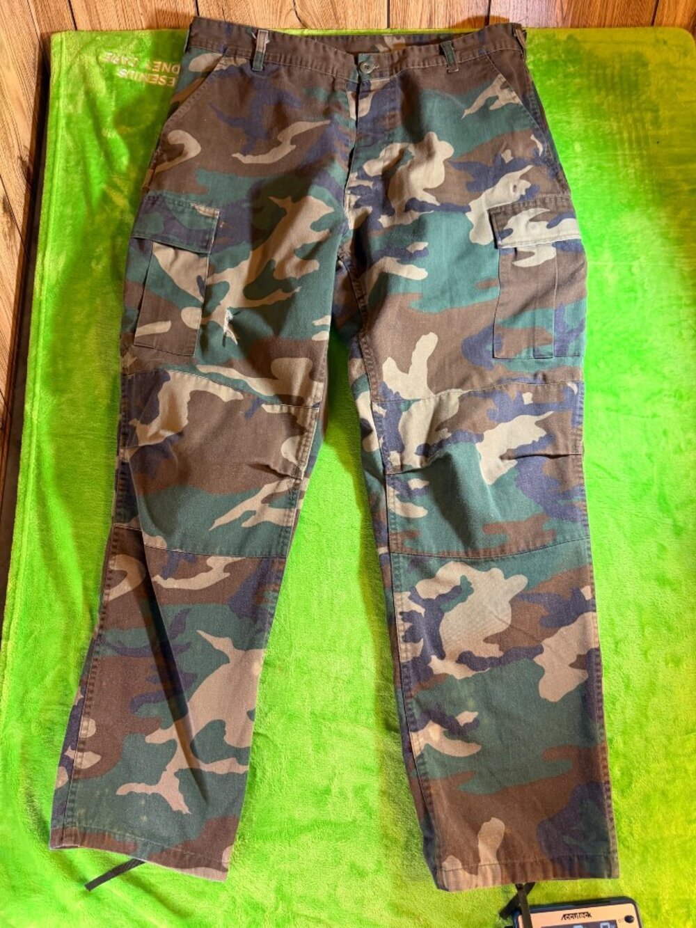 Camo Cargo Pants with Adjustable Waist and Pockets